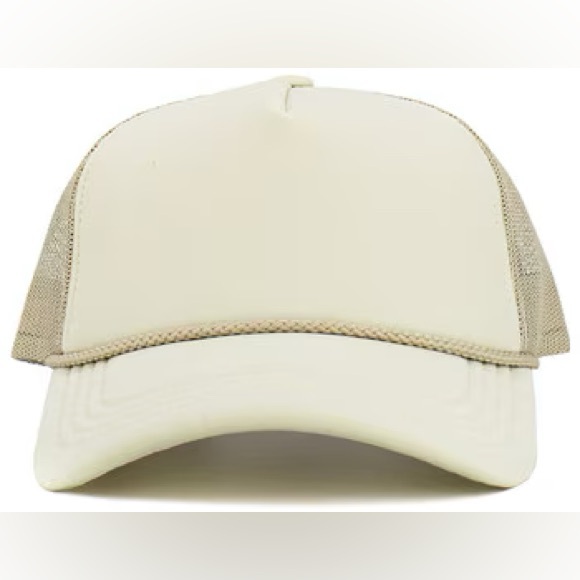 Foam Rope Meshback Trucker Baseball Hat Cream Beige NEW Item NWT - Picture 4 of 4